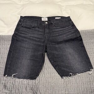Frame Denim Black L’Homme Cut Off Shorts
